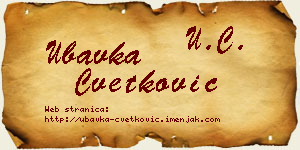 Ubavka Cvetković vizit kartica